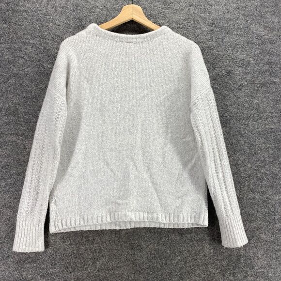 Gap Sweater Pullover Women S Small Gray Wool Cotton Crew Neck Long Sleeve Solid - Picture 2 of 9